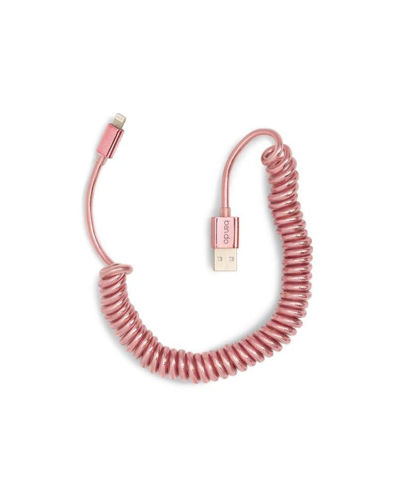 On The Line Charging Cord - Metallic Rose Gold (198cm)