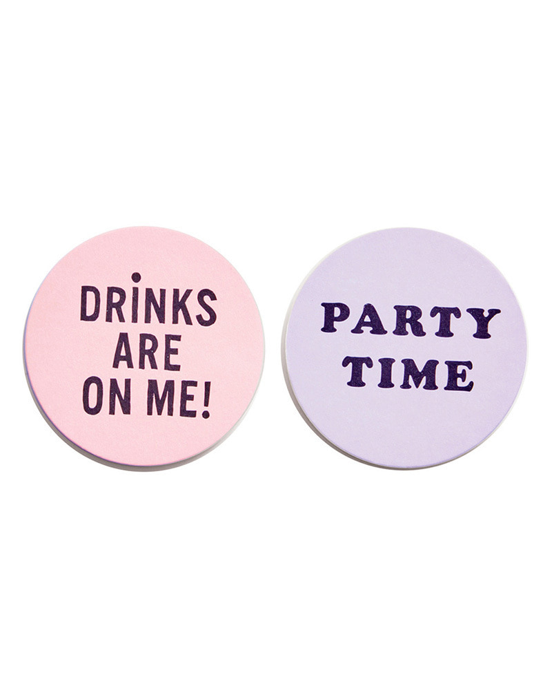 It&#039;S The Drinks Talking Coaster Set, Drinks Are On Me